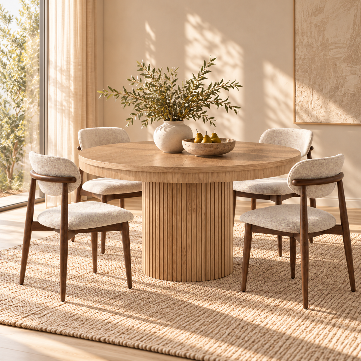 Eetkamerset California 120-320 cm + 4 x Monaco